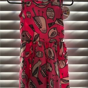 Dot Dot Smile Pink Owl Pattern Dress